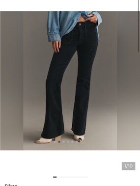 Pilcro Black Corduroy Wide-Leg Jeans